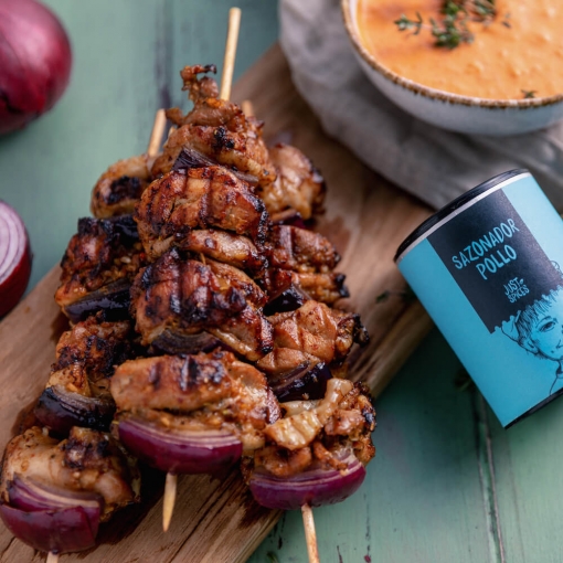 Brochetas de pollo en freidora de aire